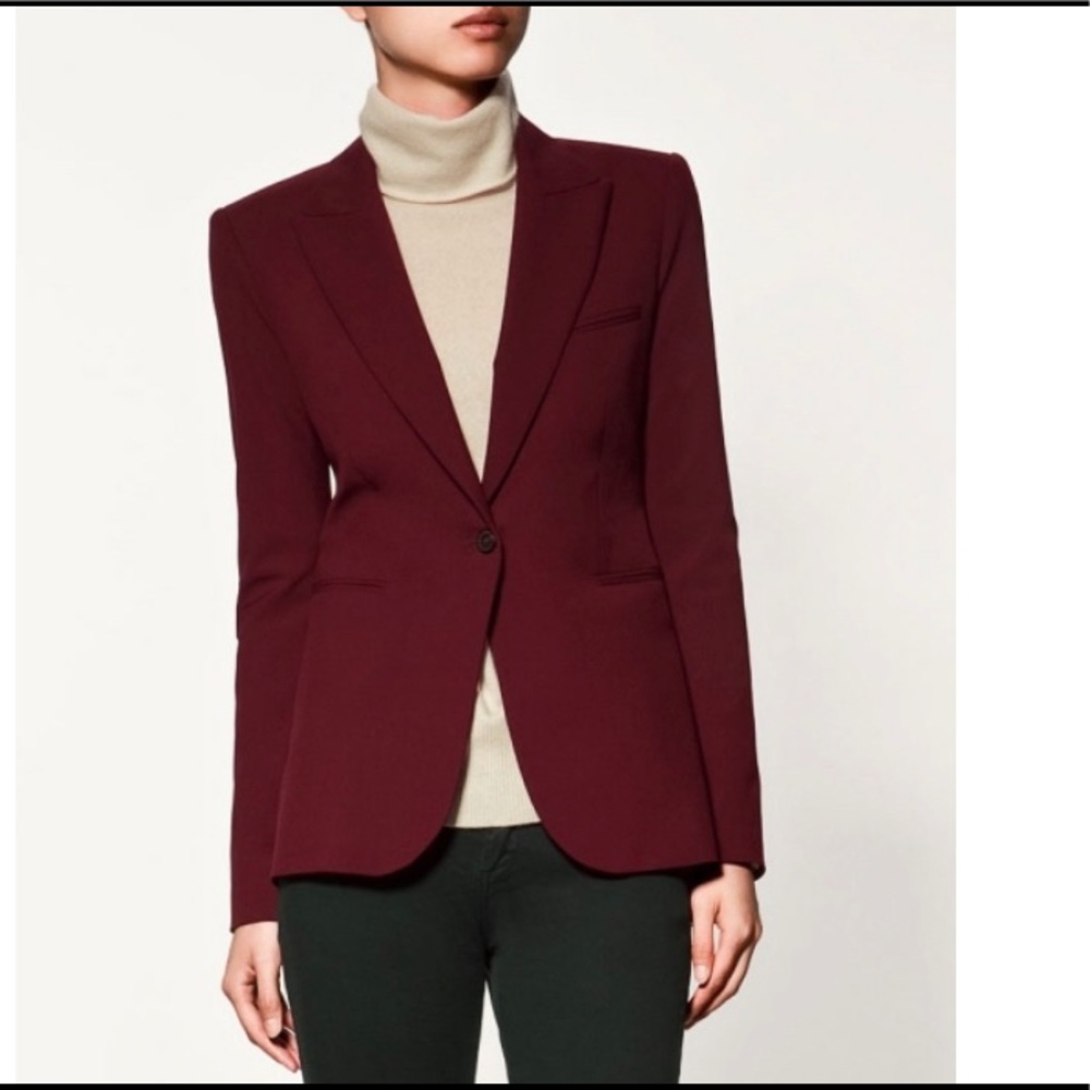 Zara Oversized Burgundy Blazer * Bloggers Favorite
